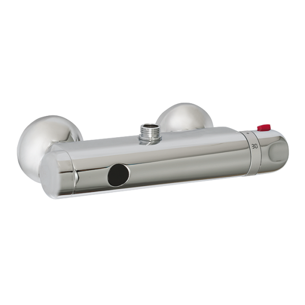 Automatické nástěnné ovládání sprchy s elektronikou ALS s horním vývodem a termostatickým ventilem pro připojení ke sprchovému setu, 24 V DC