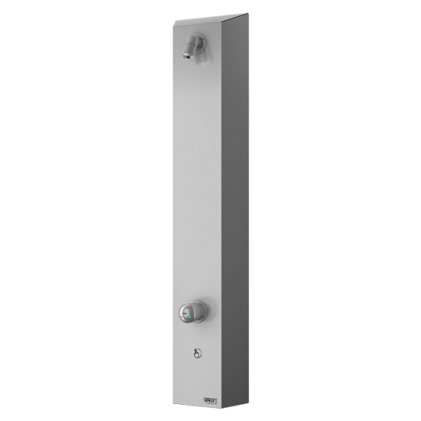 Nerezový sprchový panel s integrovaným piezo ovládáním a směšovací baterií, 6 V
