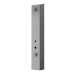 Nerezový sprchový nástěnný žetonový RFID panel - pro dvě vody, regulace termostatem, 24 V DC