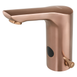 Automatická stojánková baterie s regulací, úzký výtok, dvě vody, rose gold matt, 24 V DC