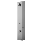 Nerezový sprchový nástěnný žetonový panel pro dvě vody, regulace termostatem, 24 V DC