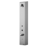 Nerezový sprchový nástěnný žetonový RFID panel - pro dvě vody, regulace směšovací baterií, 24 V DC
