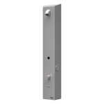 Nerezový sprchový nástěnný žetonový panel pro dvě vody, regulace termostatem, 24 V DC
