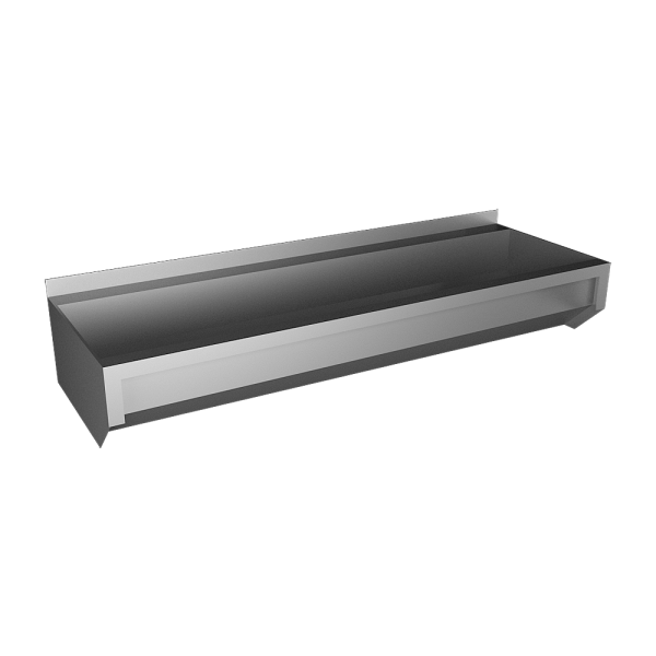 Nerezový žlab hranatý neopláštěný, délka 1250 mm, AISI-304
