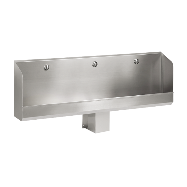 Nerezový pisoárový žlab se skrytým splachováním, délka 1800 mm, 24 V DC