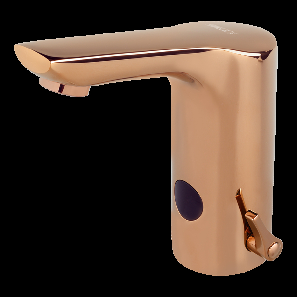 Umyvadlová směšovací baterie, rose gold, 6 V
